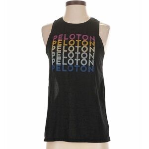 PELOTON Women's Black Muscle Tee with Multicolor Logo size S